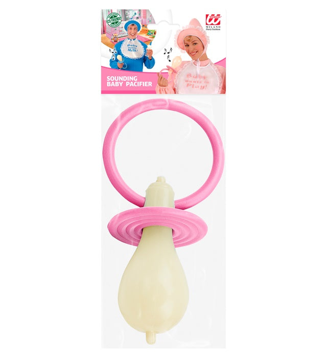 Rosa Maxischnuller Baby mit Sound, 25 cm, Kostümaccessoire für Fasnacht