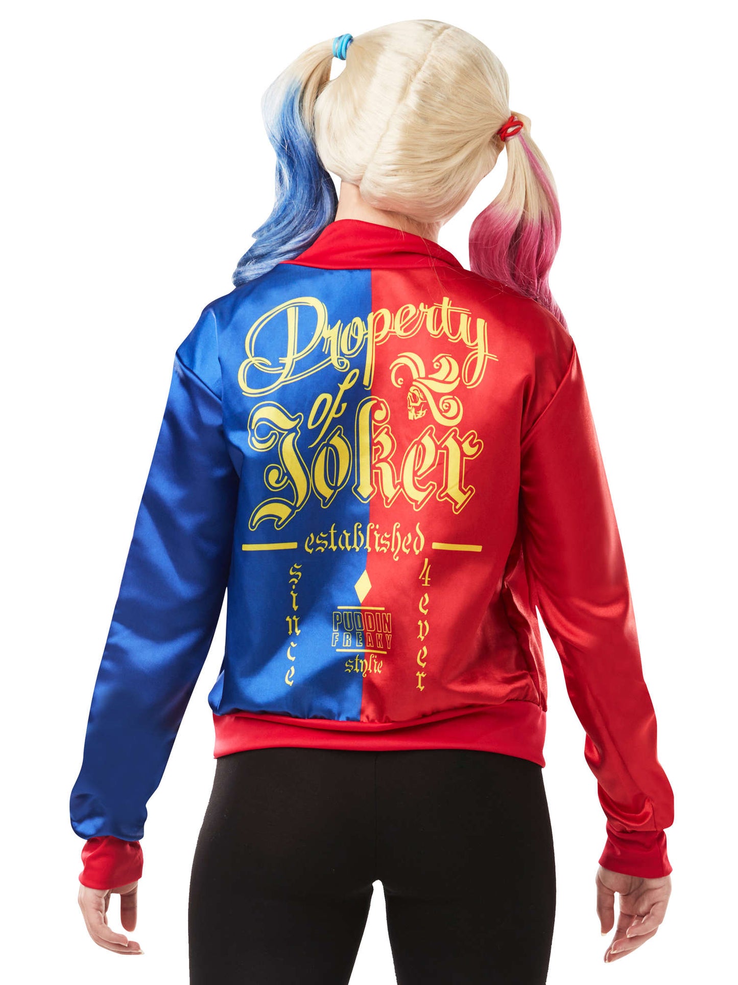 Rubies Harley Quinn Kinderkostüm für Mädchen mit bedruckter Jacke und Hemd – Detailansicht