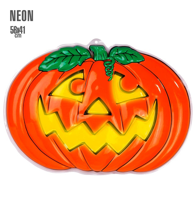 3D Neon Kürbis Halloween Dekoration leuchtend 56x41 cm