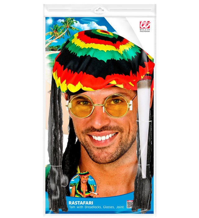 "RASTAMANN" (Mütze mit Dreadlocks, Brille, Joint) Diverse Farben