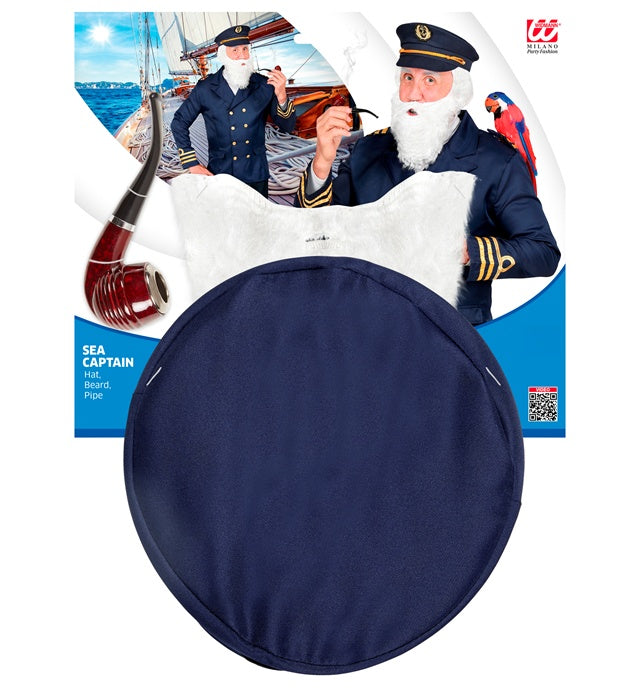 Kapitän-Set mit Mütze, Bart und Pfeife für Fasnacht und Karneval