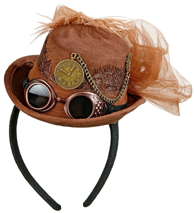 Steampunk Minizylinder in Wildlederoptik auf hellem Hintergrund