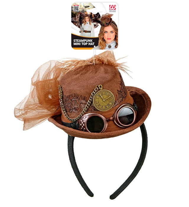 Steampunk Minizylinder in Wildlederoptik auf hellem Hintergrund