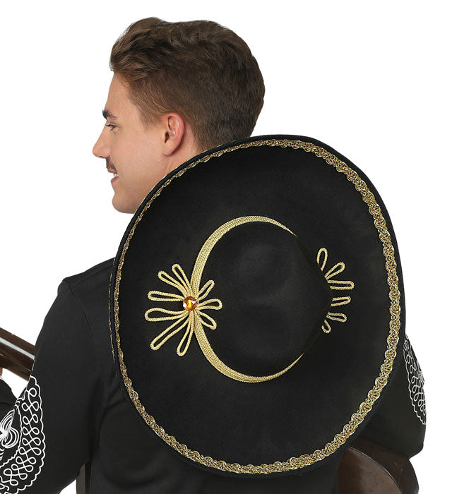 Deluxe Mexikanischer Sombrero aus Filz in traditionellem Stil mit 50 cm Durchmesser