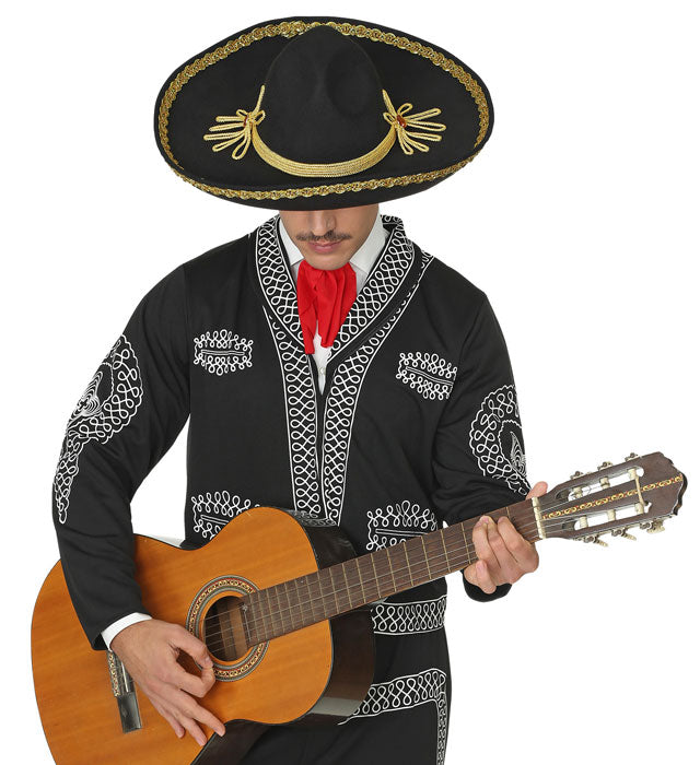Deluxe Mexikanischer Sombrero aus Filz in traditionellem Stil mit 50 cm Durchmesser