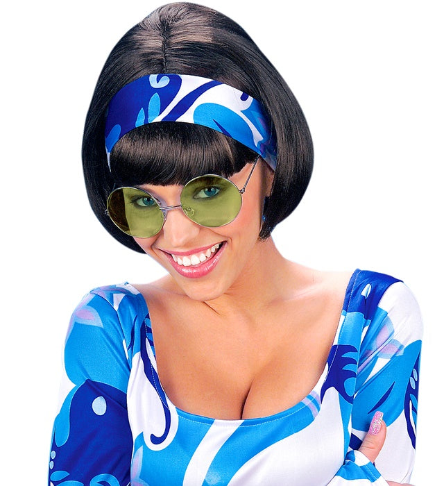 XL Hippie Brille mit großen grünen Gläsern als Fasnacht Accessoire