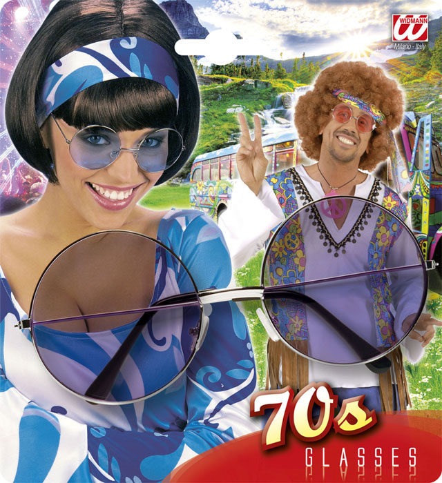 XL Hippie-Brille in verschiedenen Farben als Fasnacht Kostümzubehör