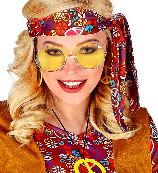 XL Hippie-Brille in verschiedenen Farben als Fasnacht Kostümzubehör