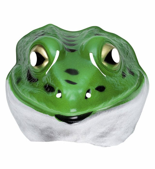 Grüne Frosch Maske aus Kunststoff für Fasnacht und Karneval