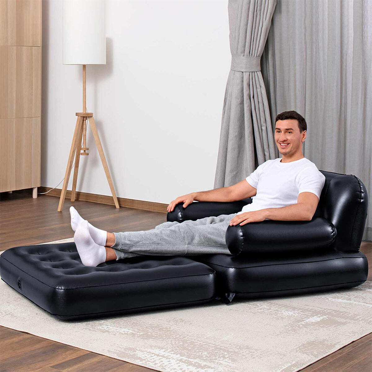 Bestway Aufblasbarer Sessel 4 Positionen Schwarz 191x38x25 cm Innenraum 75114