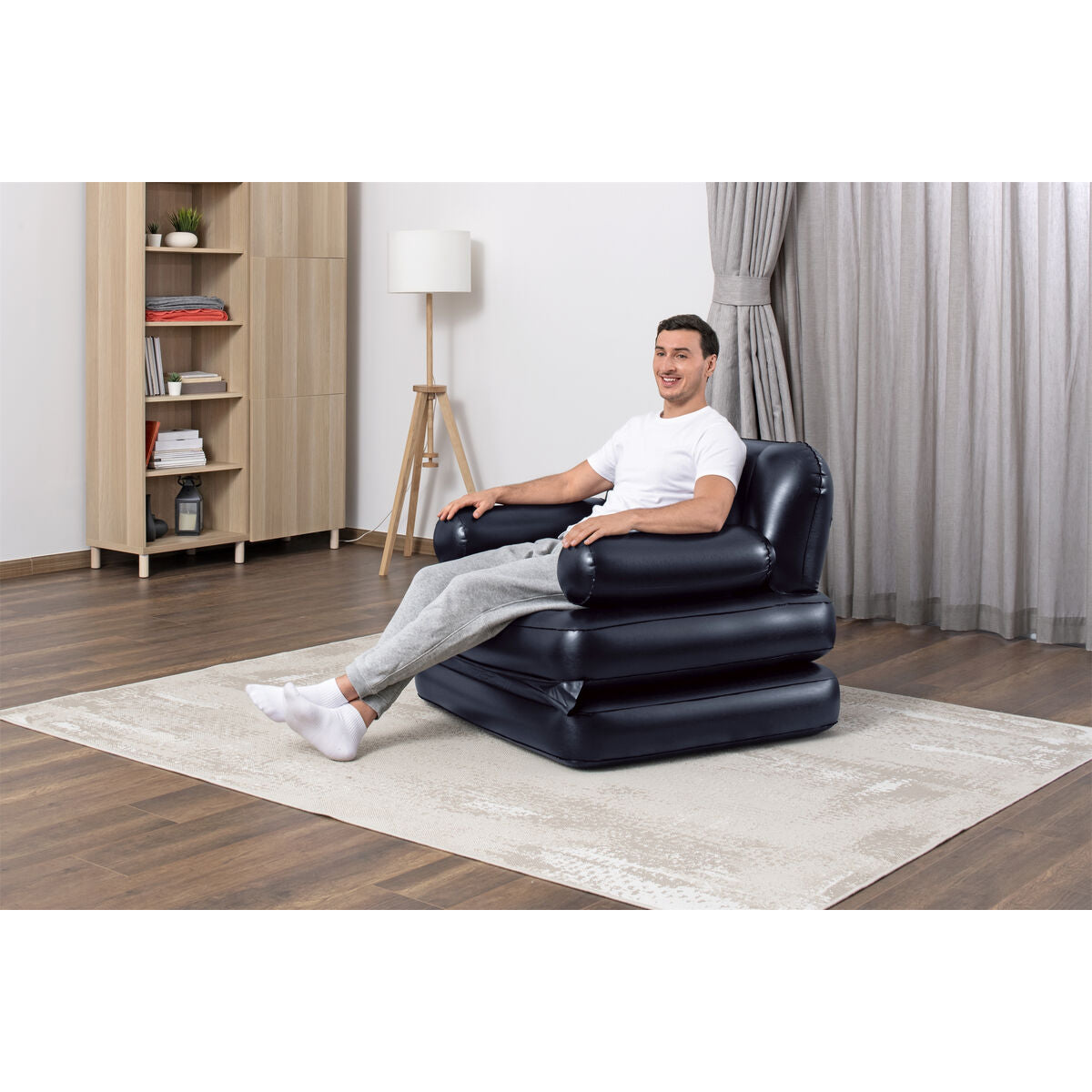 Bestway Aufblasbarer Sessel 4 Positionen Schwarz 191x38x25 cm Innenraum 75114