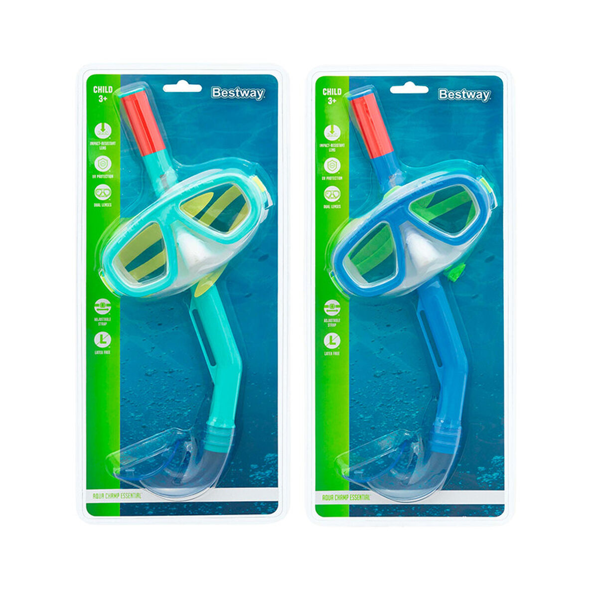 Bestway Tauchmaske aus gehärtetem Glas mit verstellbarem Silikonriemen – Seitenansicht