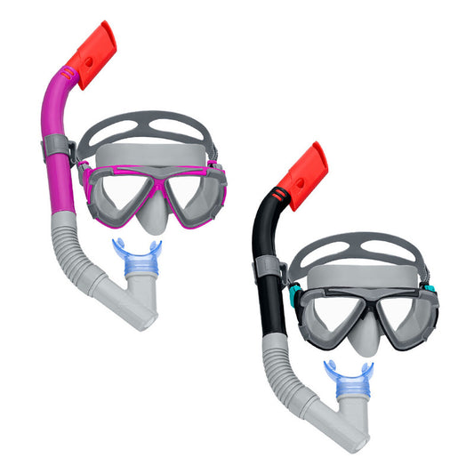 Bestway Set Kindermaske und -Schlauch anatomisches Band Sortierte Farben +3 Jahre Strand und Pool 24023