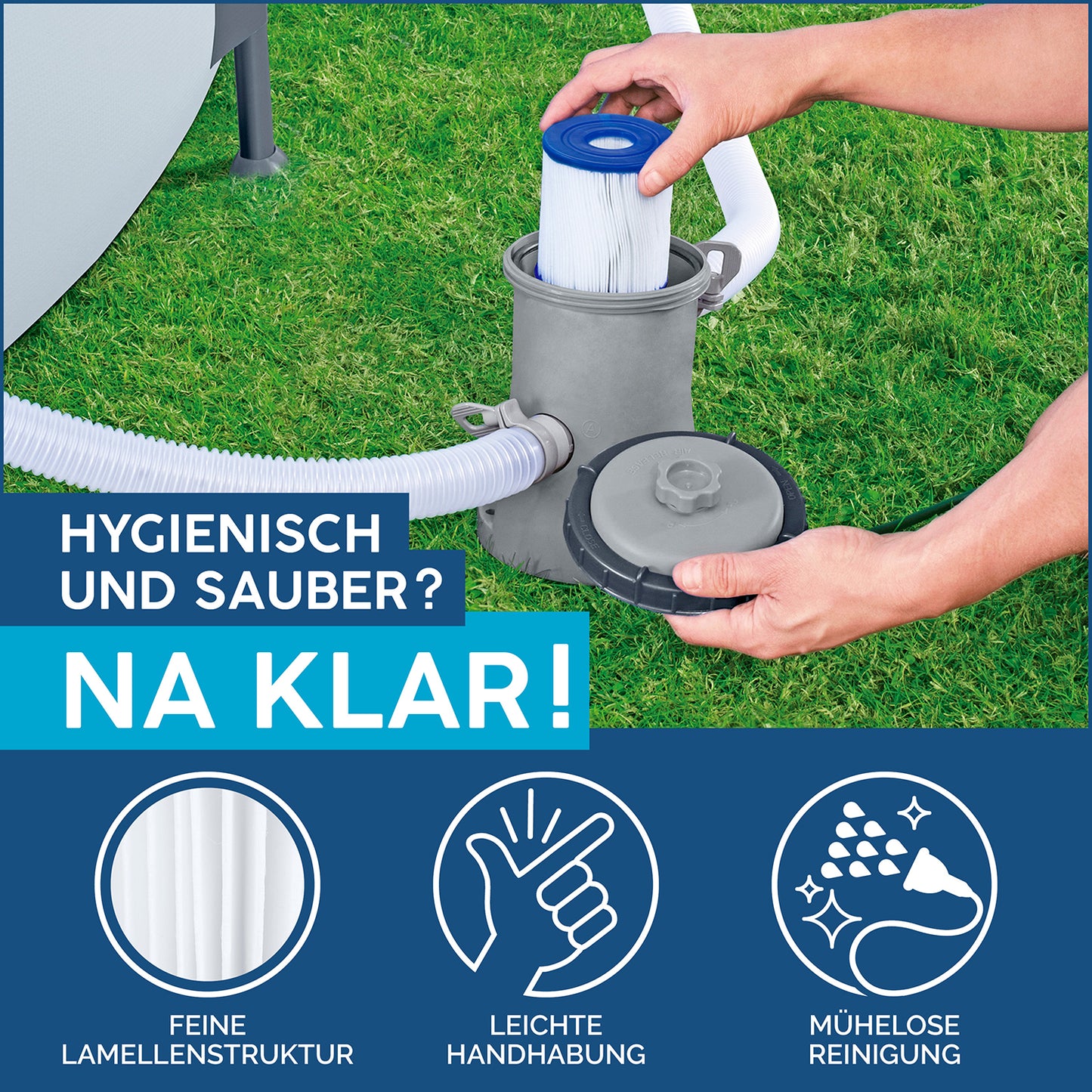 Bestway Filterkartusche Größe I – Doppelpack 8 x 9 cm, 1.249 l/h - Fasnacht24.ch