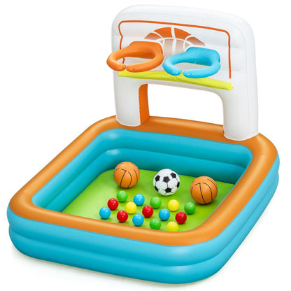 Bestway Kick N’ Swish aufblasbares Bällebad mit Bällen, bunt, 120 × 107 × 84 cm – Produktansicht