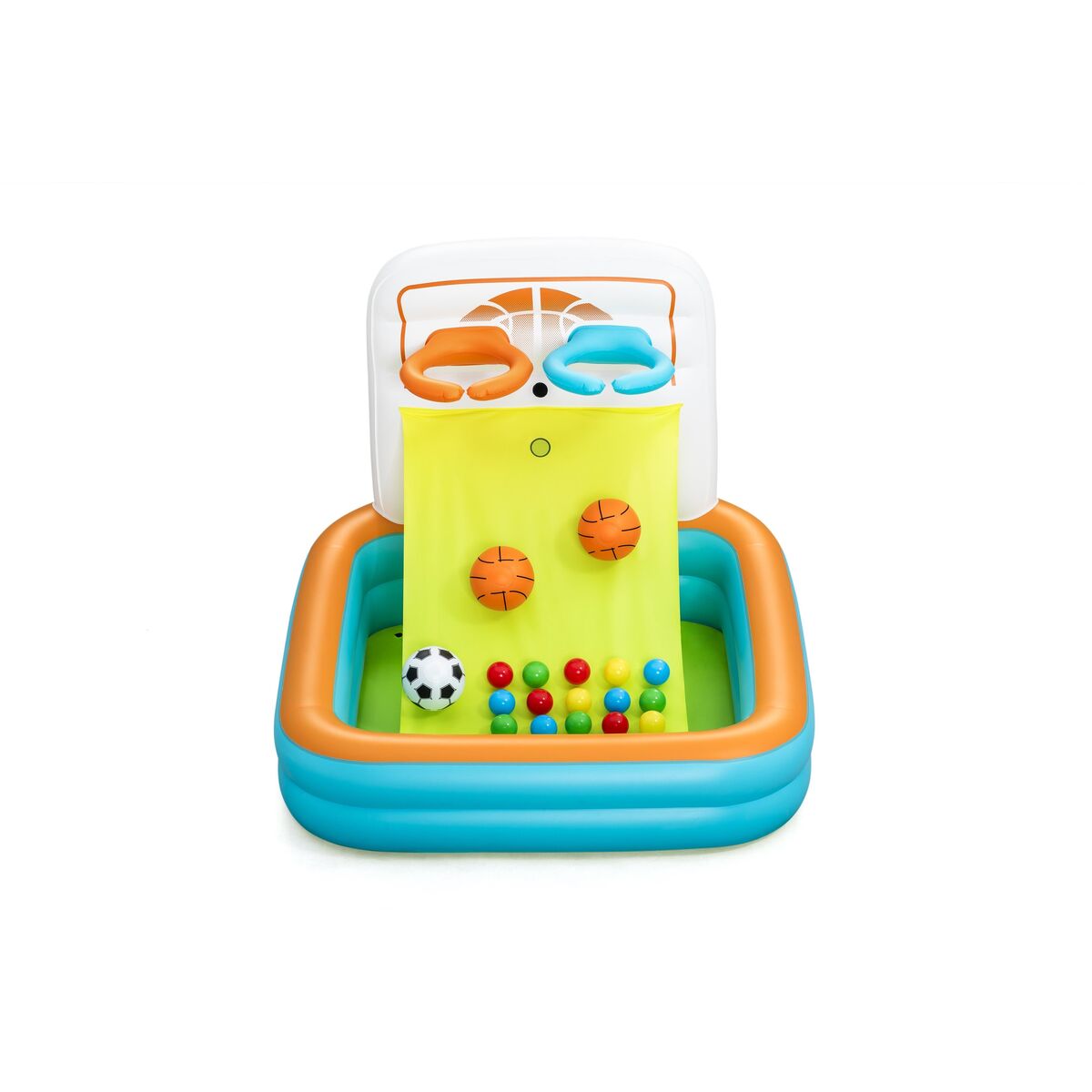 Bestway Kick N’ Swish aufblasbares Bällebad mit Bällen, bunt, 120 × 107 × 84 cm – Detailansicht