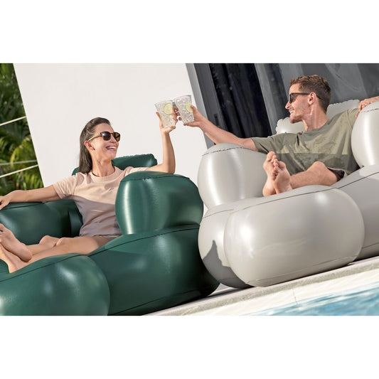 Bestway Sessel Aufblasbar mit Fußstütze Farbwahl 107x99x80/48x48x36 cm Innen 75137