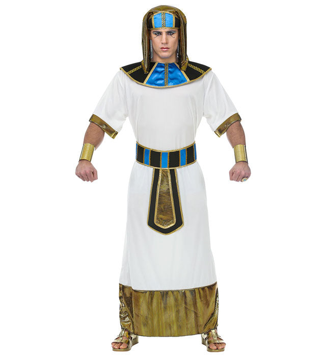 Pharao Kostüm mit Tunika, Gürtel, Kragen und Kopfbedeckung für Fasnacht
