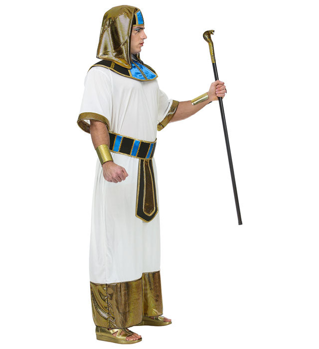 Pharao Kostüm mit Tunika, Gürtel, Kragen und Kopfbedeckung für Fasnacht
