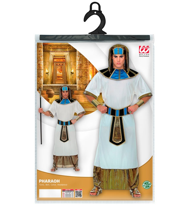 Pharao Kostüm mit Tunika, Gürtel, Kragen und Kopfbedeckung für Fasnacht