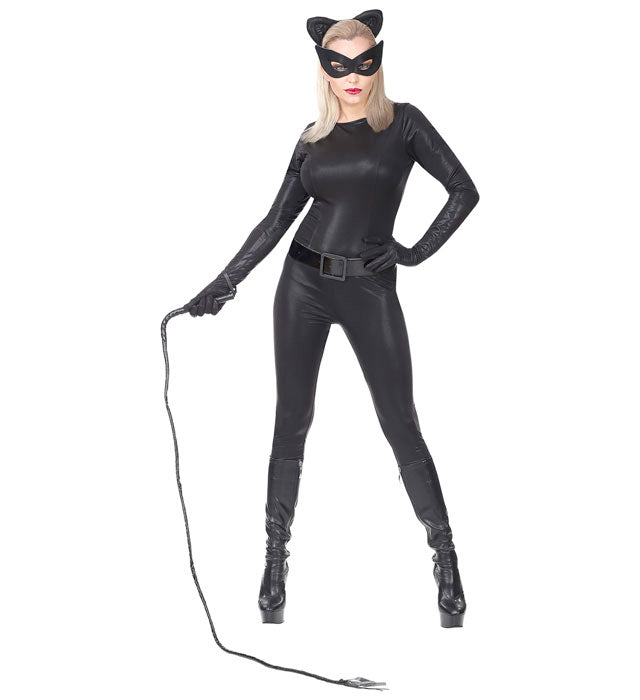 Super Katze Kostüm-Set mit Overall, Handschuhen, Katzenohren und Augenmaske