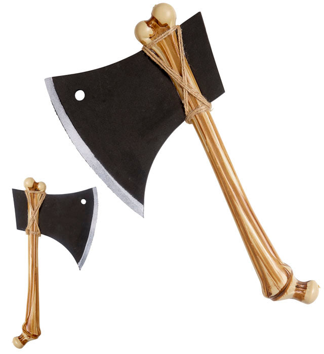 Realistische Knochenaxt 36 cm mit detailreichem Design für Fasnacht und Halloween