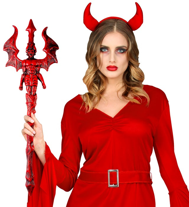 Teufelsdreizack 68 cm rotes Dreizack Kostüm Accessoire für Halloween