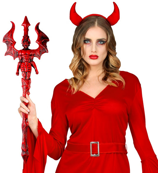 Teufelsdreizack 68 cm rotes Dreizack Kostüm Accessoire für Halloween