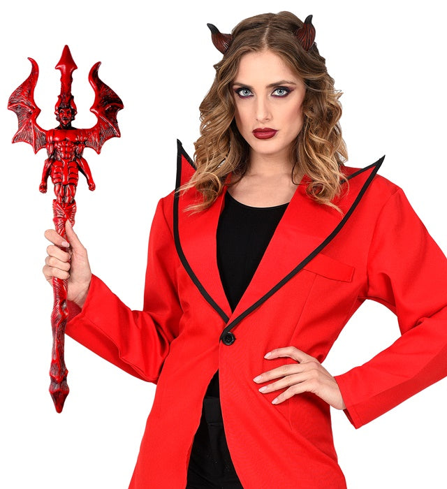 Teufelsdreizack 68 cm rotes Dreizack Kostüm Accessoire für Halloween