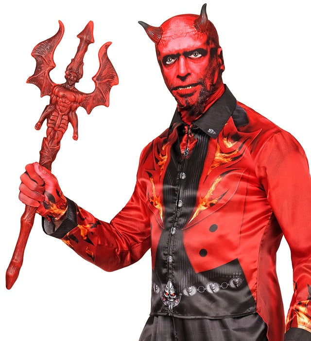 Teufelsdreizack 68 cm rotes Dreizack Kostüm Accessoire für Halloween