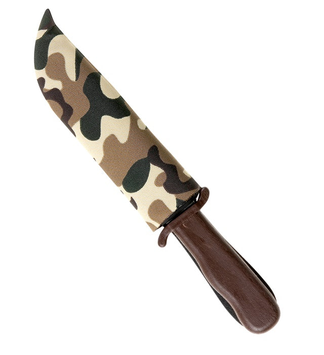 Spielzeugmesser mit Camouflage-Scheide 28 cm für Fasnacht und Karneval
