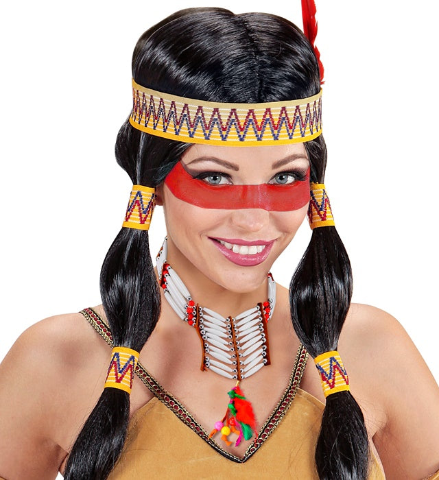 Bunte Indianerhalskette als Fasnachts-Accessoire
