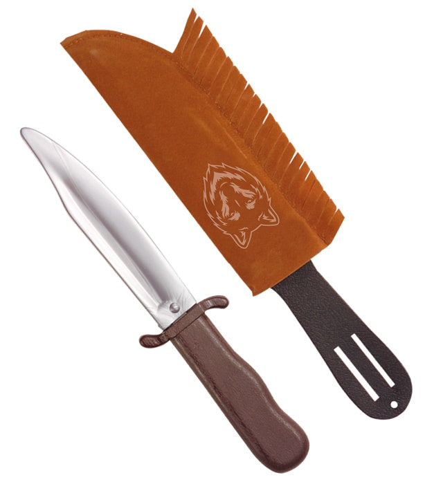 Indianermesser mit Wildlederoptiktasche 28 cm für Fasnacht und Karneval