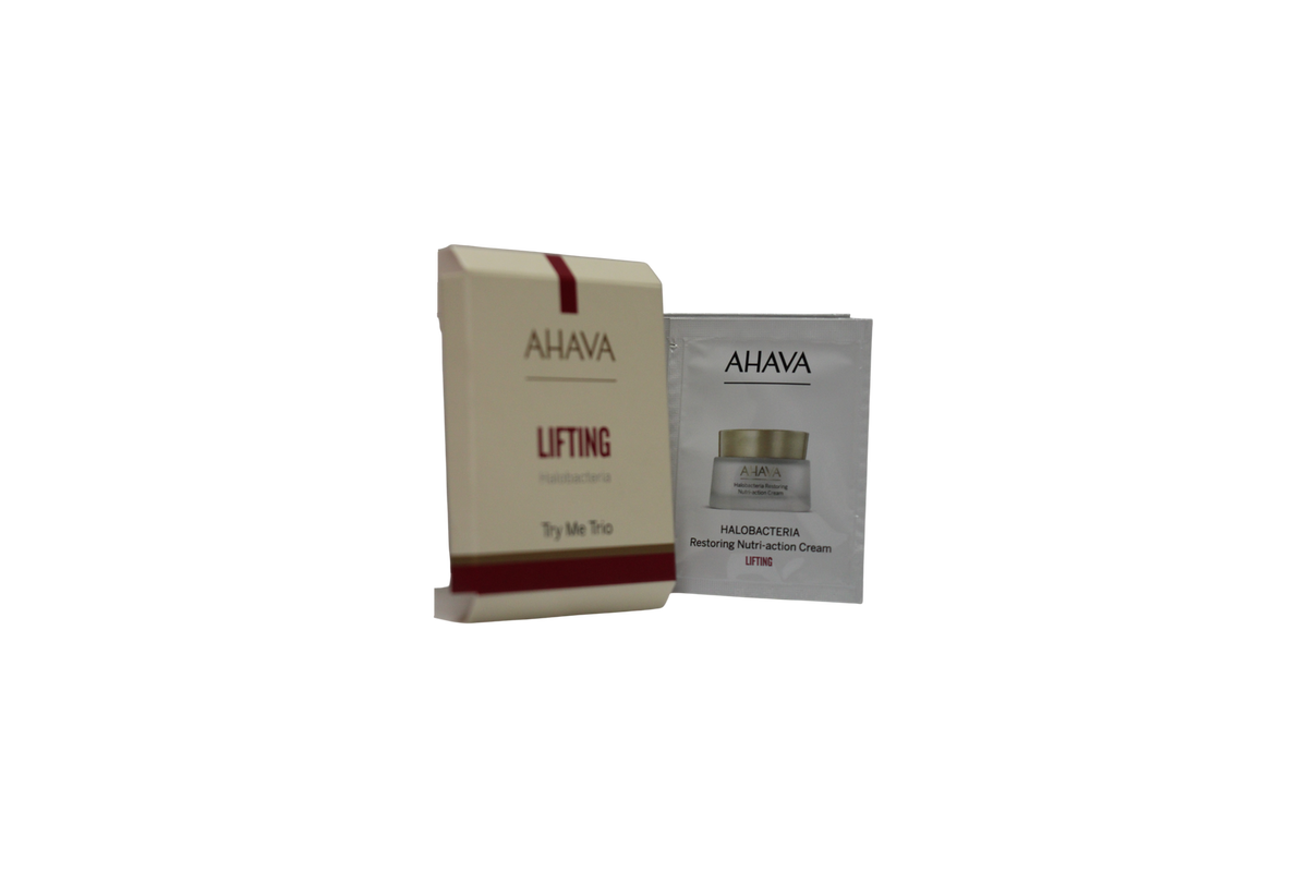Set Ahava: Halobacteria Restoring, Improves Elasticity, Serum, For Face, 3 ml *Sample + Halobacteria Restoring, Lifting, Overnight, Cream Mask, For Face, 3 ml *Sample + Halobacteria Restoring, Hydrating, Firming, Lifting, Cream, For Face, 3 ml