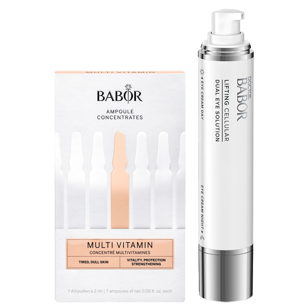 Set Doctor Babor: Lifting Cellular Dual, Firming, Day & Night, Eye Cream, 30 ml + Ampoule Serum Concentrate, Multivitamin Complex, Reduces Signs Of Skin Fatigue & Restores Vitality, Ampoules Treatment Serum, For Tired Skin, For Face, For Women, 7