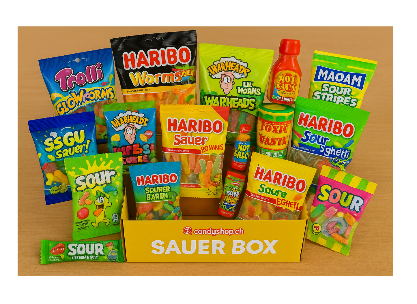 Candyshop.ch Sauer Monats Überraschungsbox Produktbild – Seitenansicht