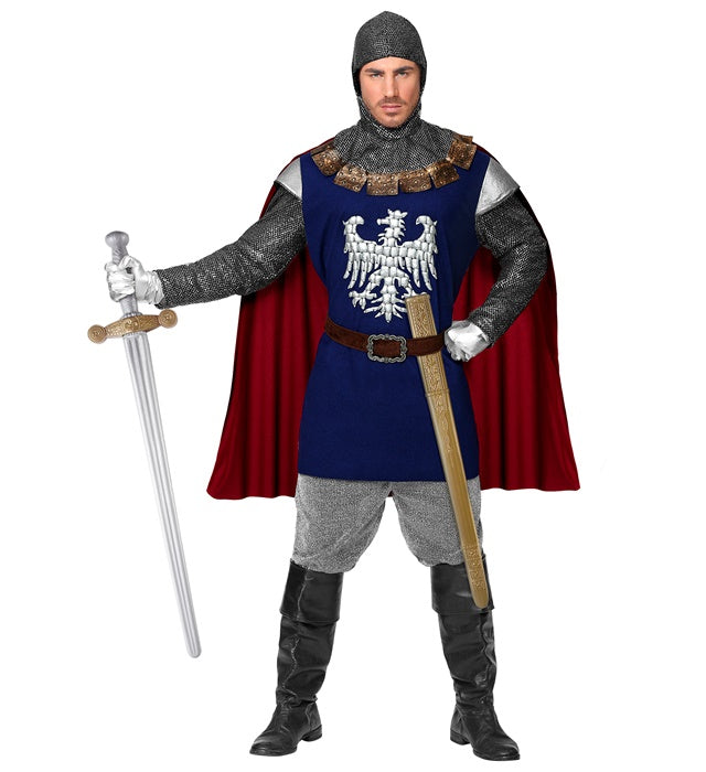 75 cm langes Ritterschwert mit passender schwarzer Scheide für Fasnacht und Karneval