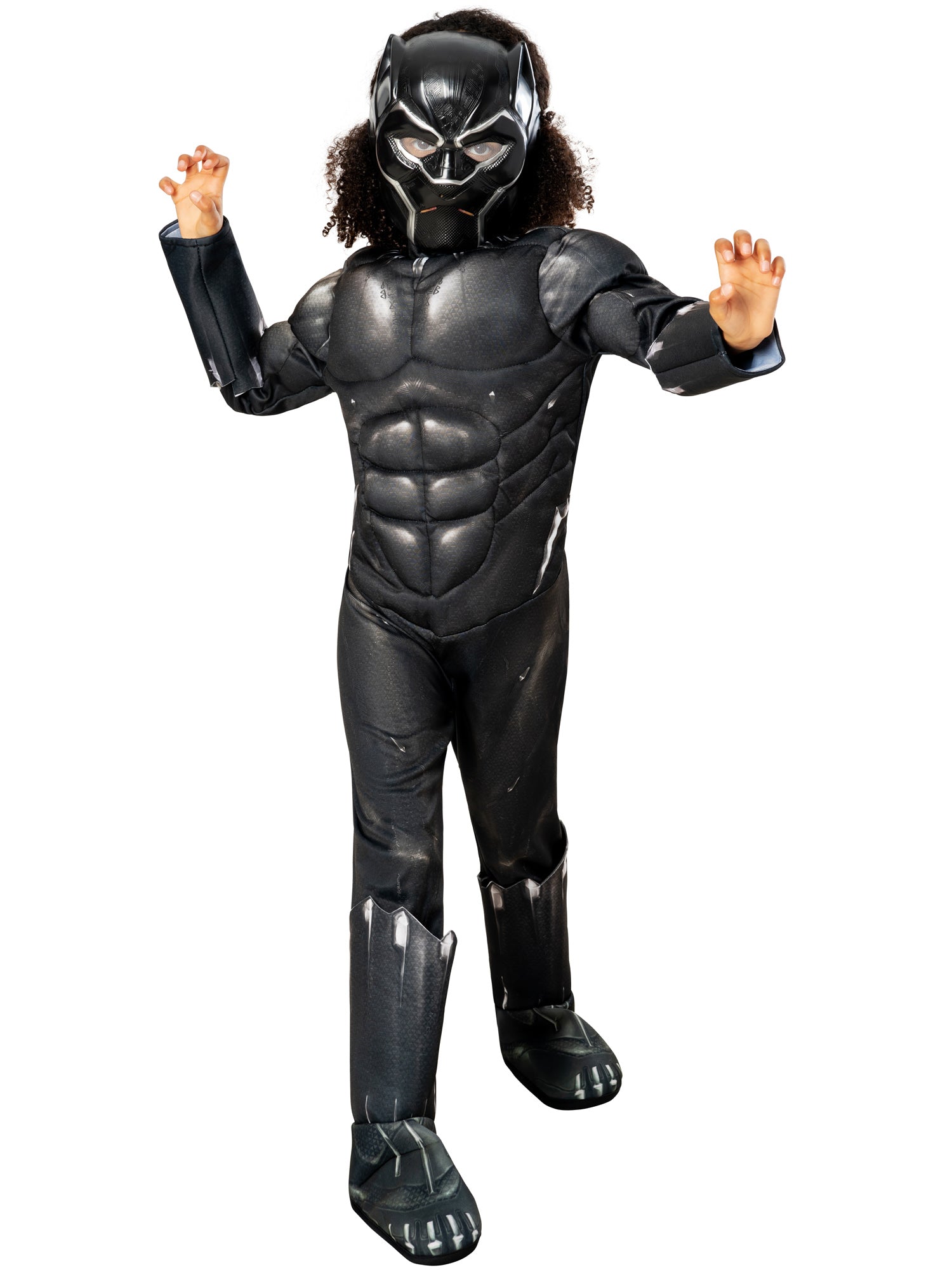 Rubies Black Panther Deluxe Kinderkostüm mit Maske und Overall – Detailansicht