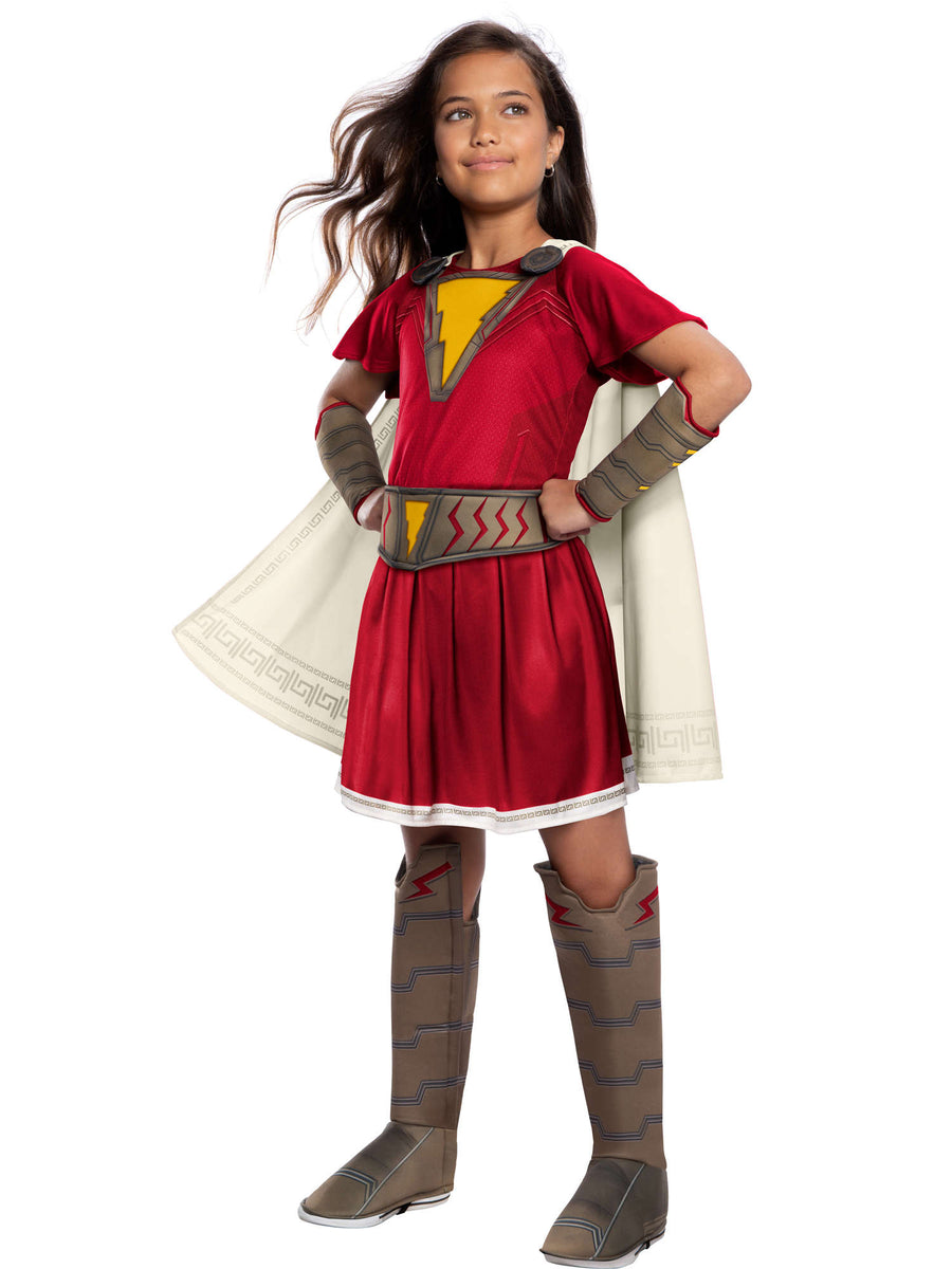 Rubies Shazam Mary Deluxe Kinderkostüm für Mädchen mit Kleid und Umhang – Produktansicht