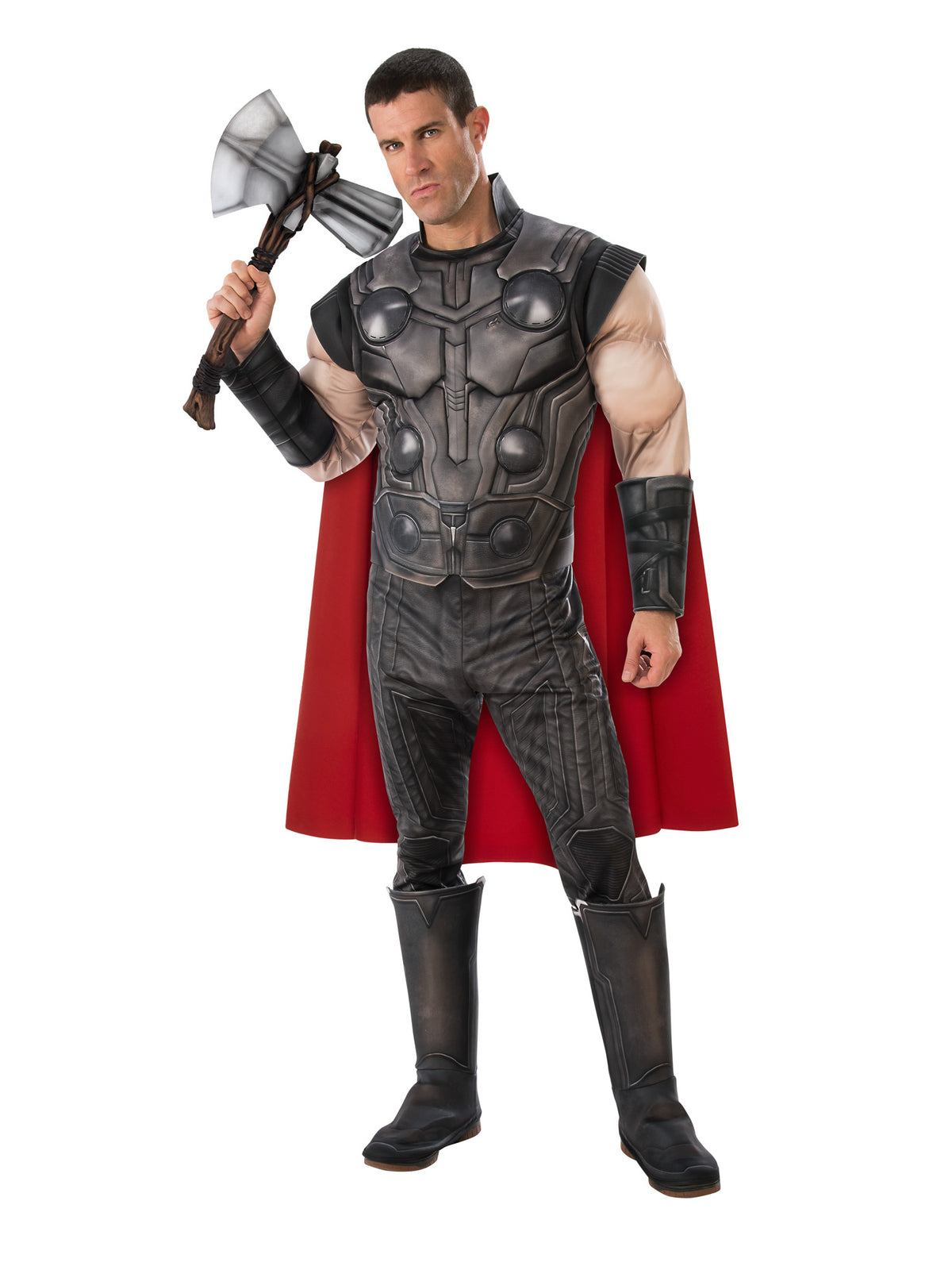 Rubies Deluxe Thor Kostüm für Herren mit Overall und Umhang