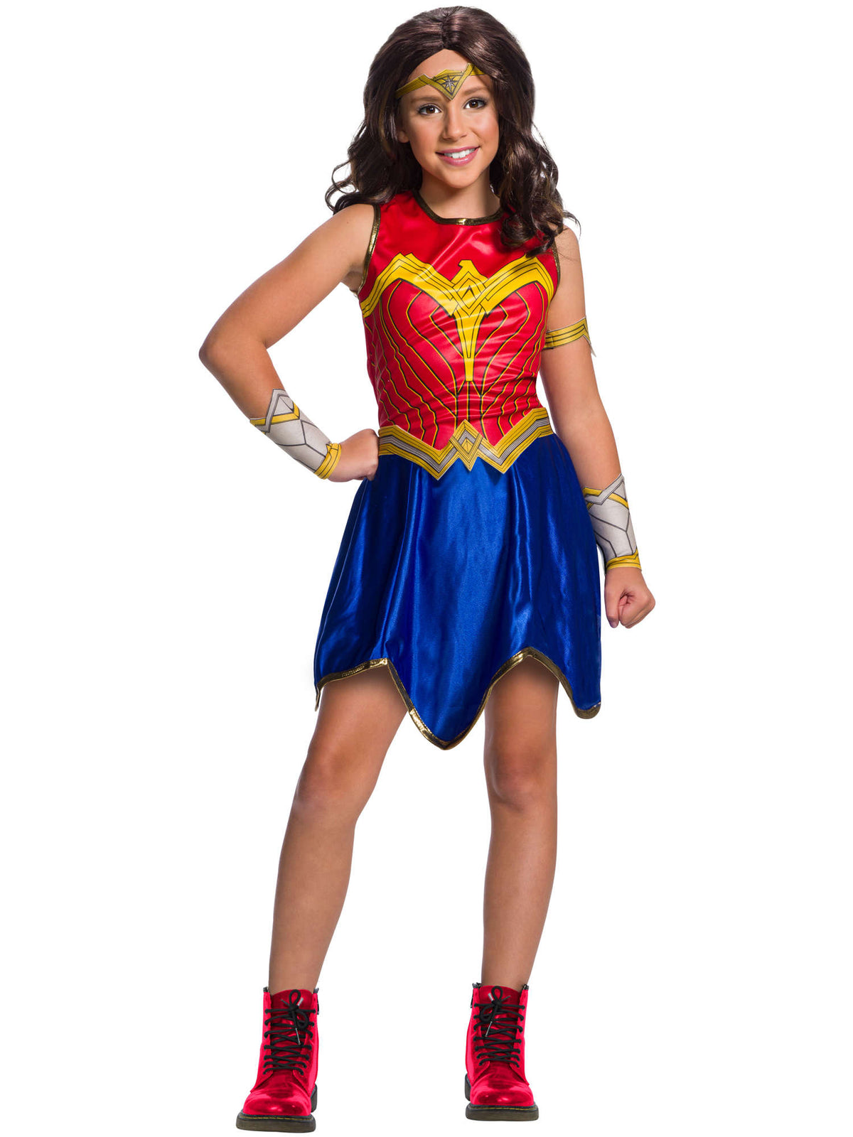 Rubies Wonder Woman Kostüm für Mädchen mit Kleid und Accessoires – Produktansicht
