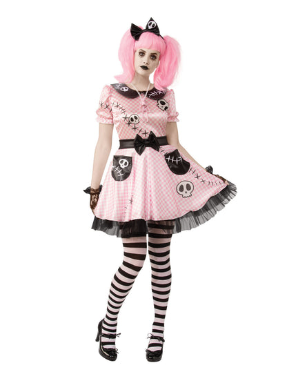 Rubies Skeleton Pink Skelly Kostüm für Damen mit Kleid und Schleife – Produktansicht