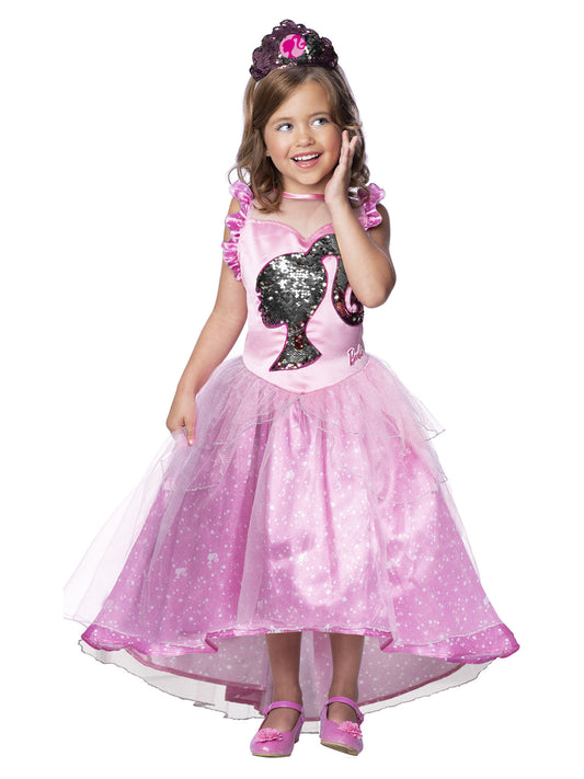Barbie Princess Kinderkostüm für Mädchen von Rubies mit Kleid und Tiara – Produktansicht