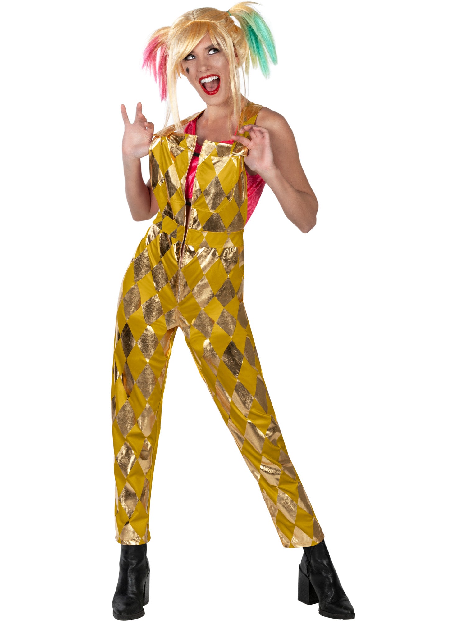 Rubies Harley Quinn Jumpsuit-Kostüm für Damen aus Birds of Prey (DC) – Produktansicht
