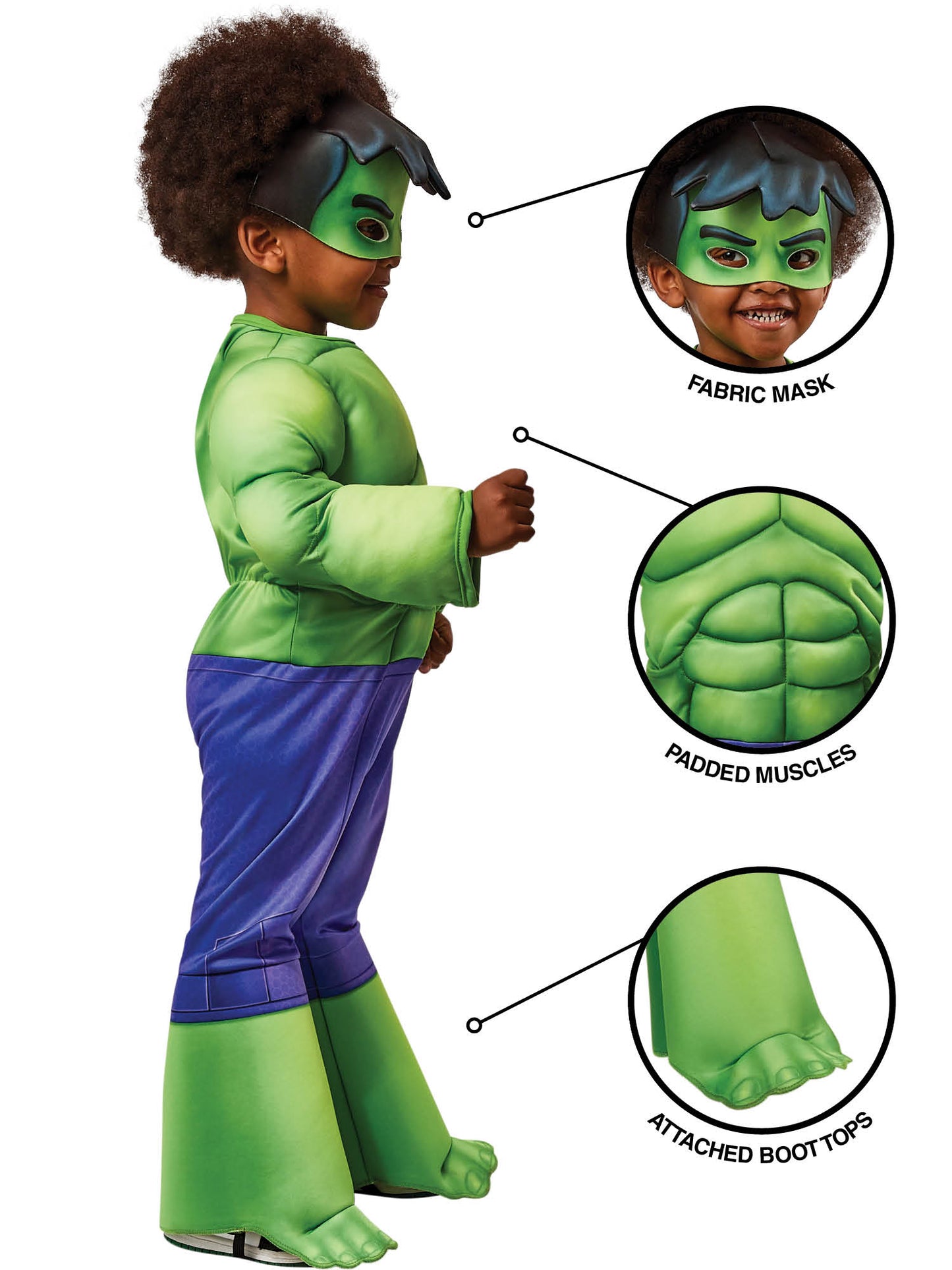 Rubies Marvel Hulk Deluxe Kinderkostüm für Jungen – Seitenansicht