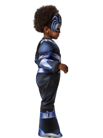 Rubies Black Panther Kinderkostüm für Kleinkinder mit Overall und Stoffkopfbedeckung – Rückansicht