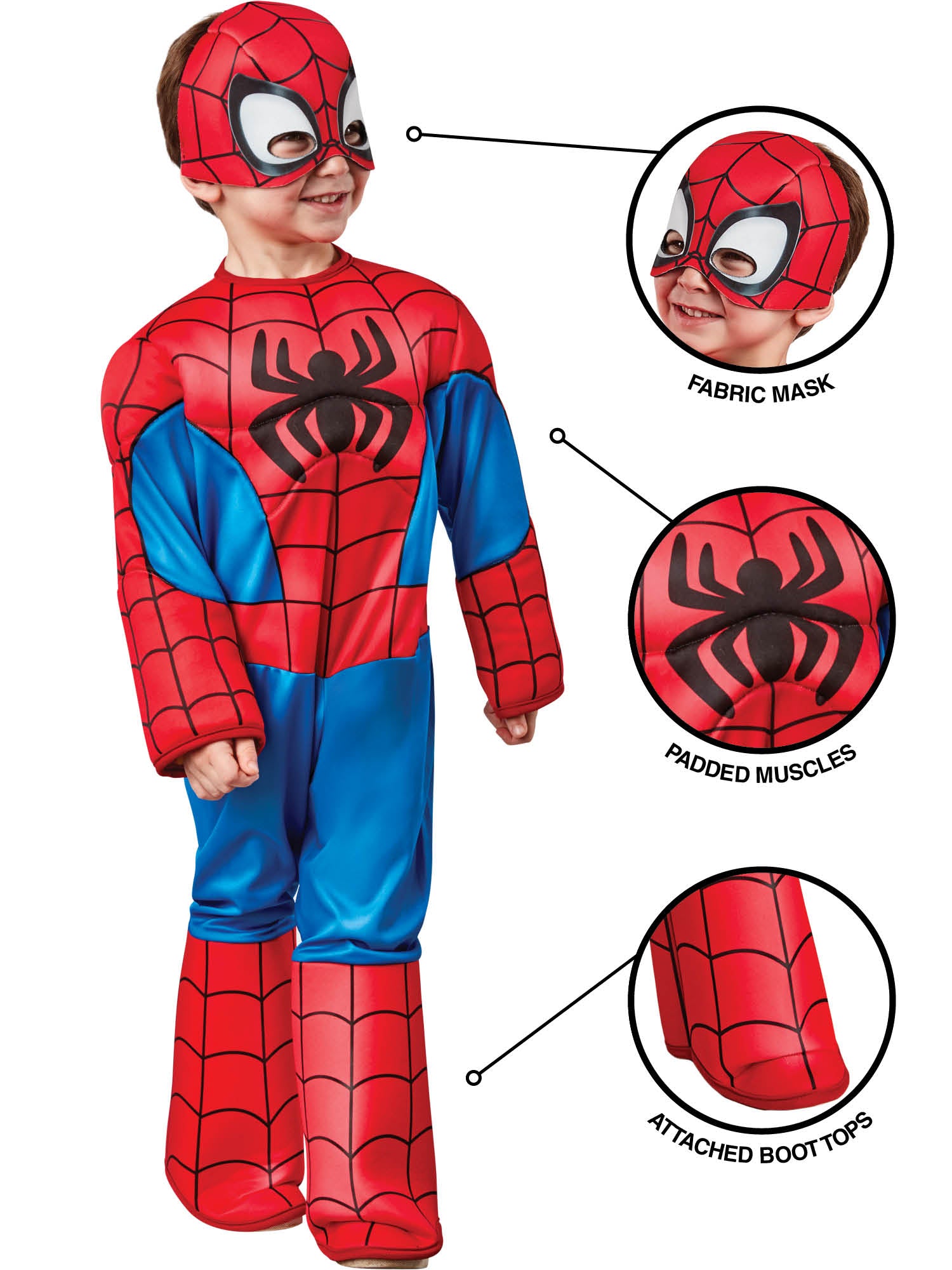 Rubies Spider-Man Deluxe Kinderkostüm für Kleinkinder – Seitenansicht