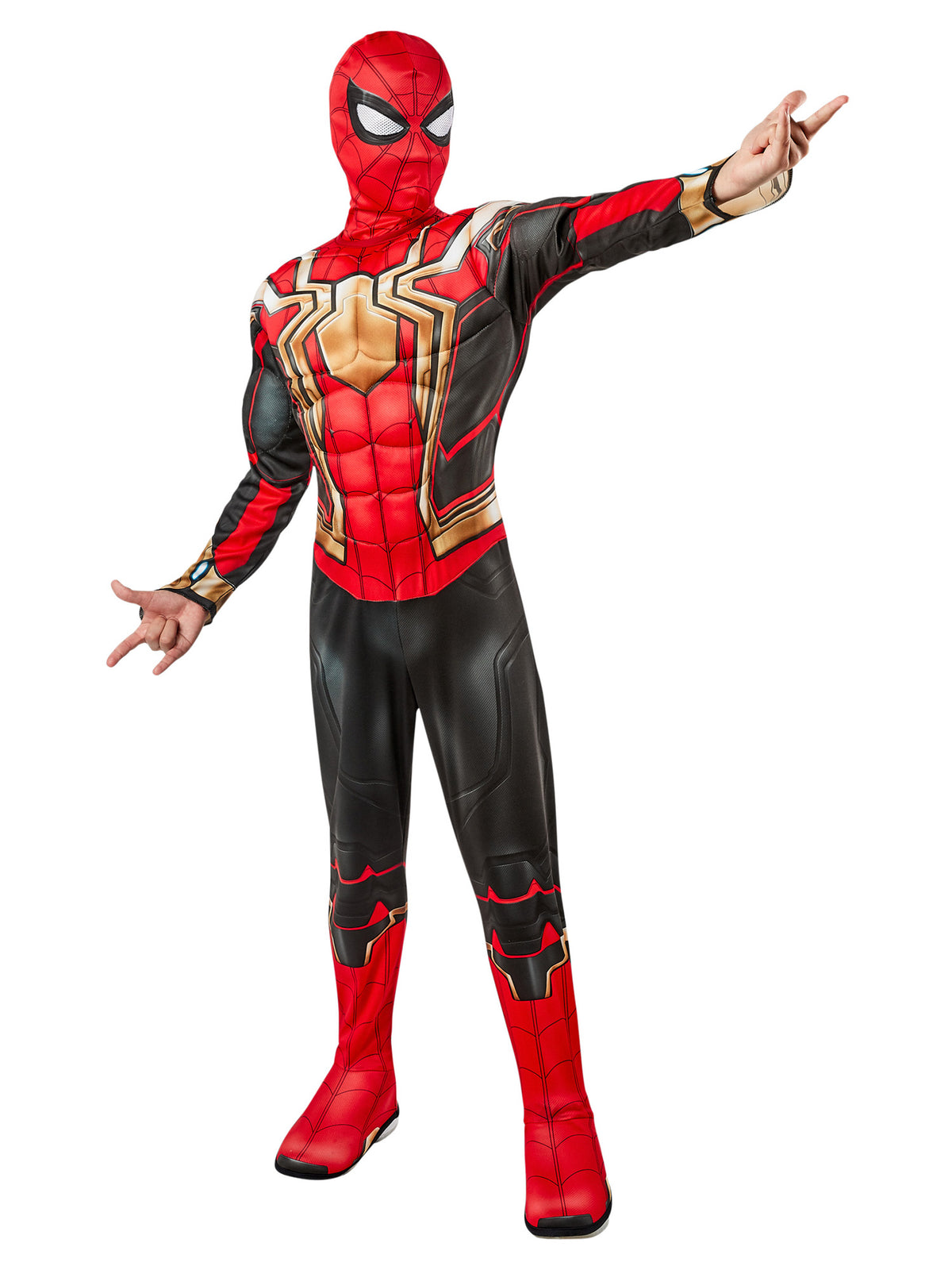 Rubies Spider-Man Iron Spider Deluxe Kinderkostüm mit Overall und Stoffmaske – Produktansicht
