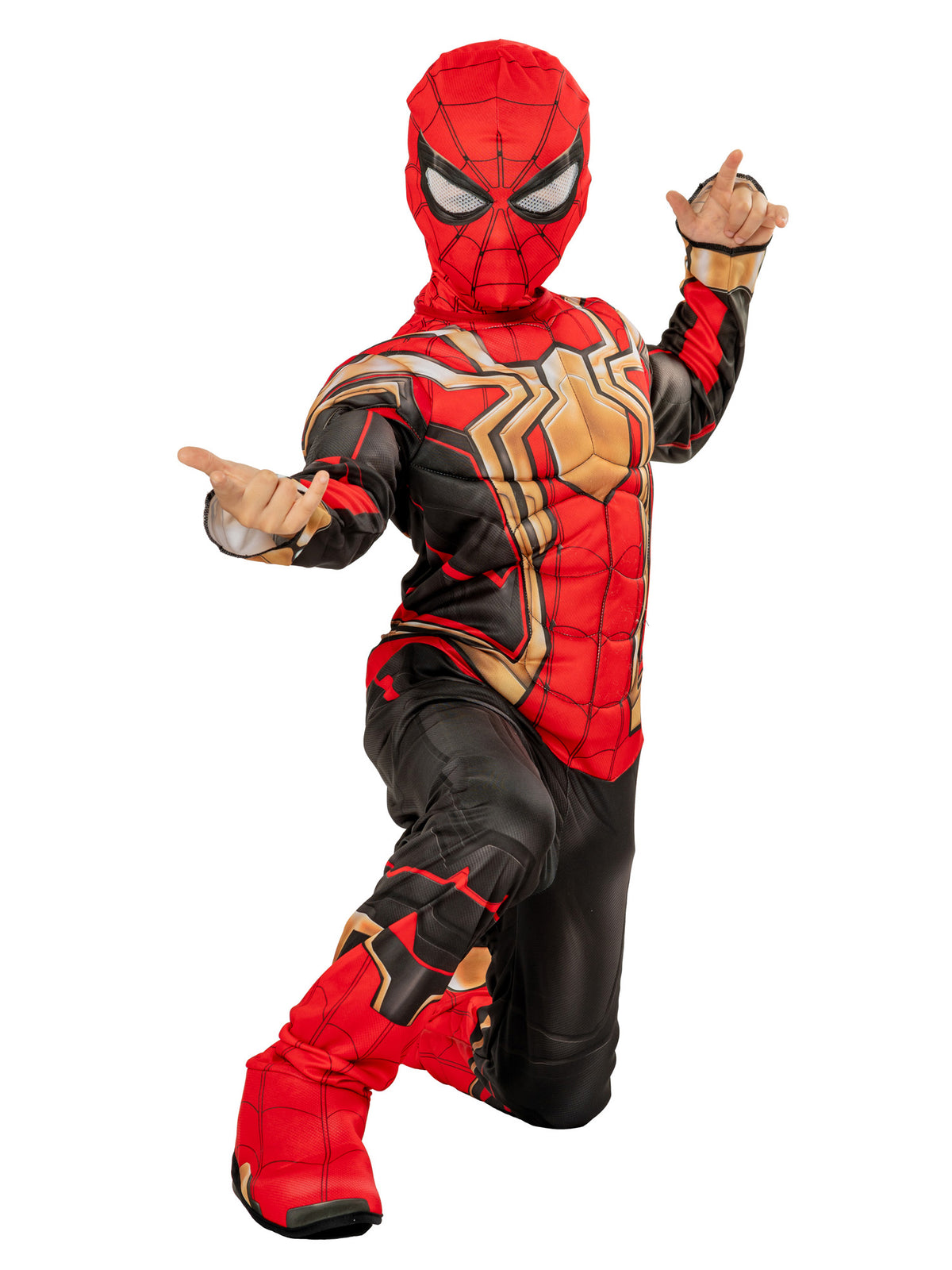 Rubies Spider-Man Iron Spider Deluxe Kinderkostüm mit Overall und Stoffmaske – Detailansicht