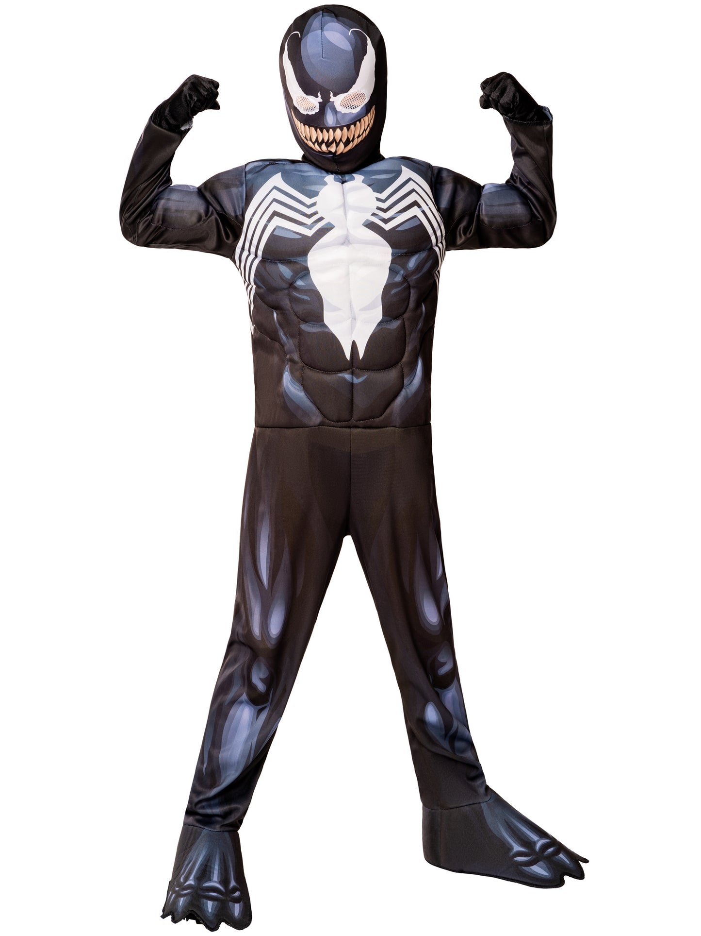 Rubies Venom Kinderkostüm für Jungen mit Overall und Stoffmaske – Rückansicht